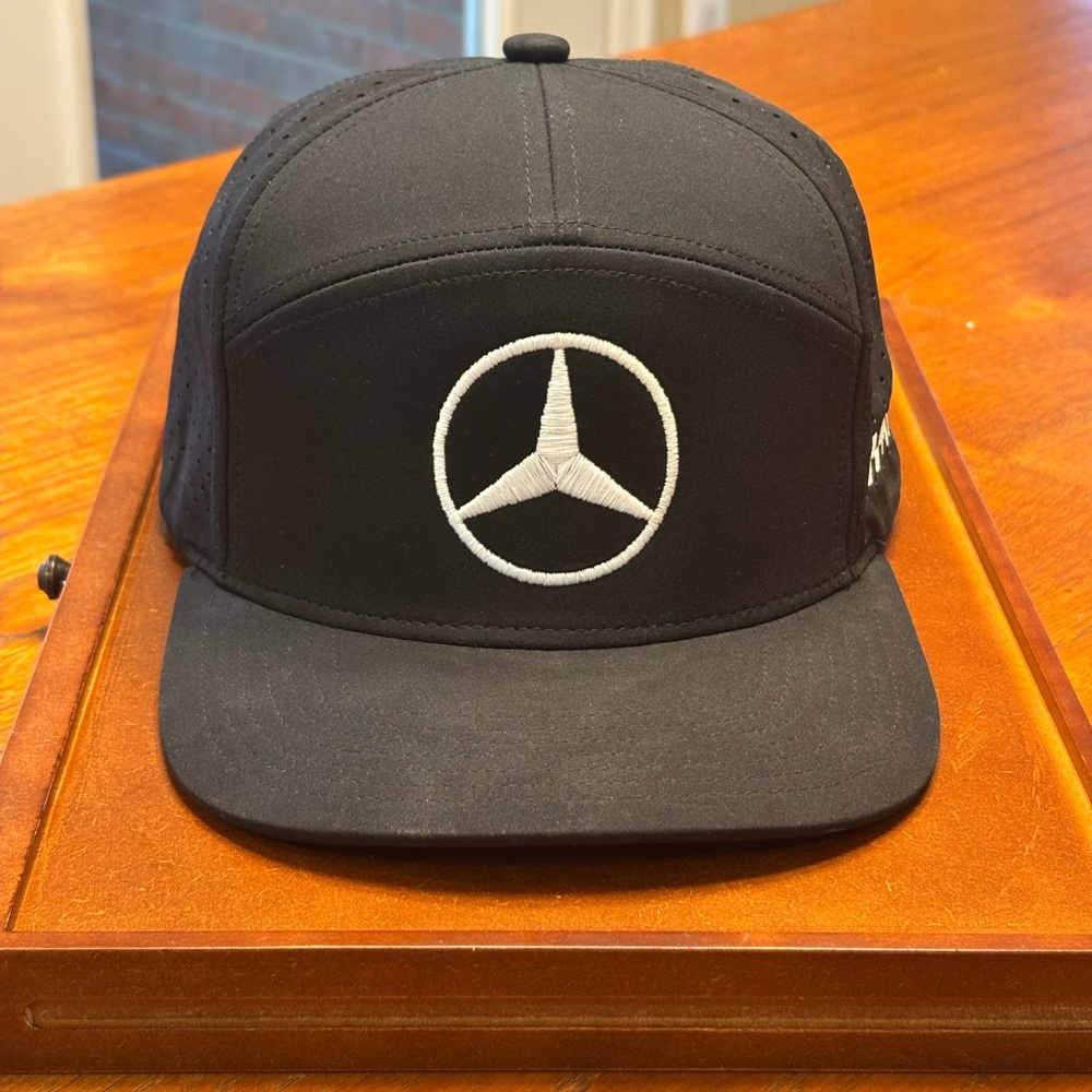 Official Mercedes-Benz Collection Black 7-Panel Snapback Hat - Flat Bill